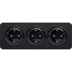 Aigostar - Стенна розетка с рамка 3Z SCHUKO 250V/16A черна (AI2775A)