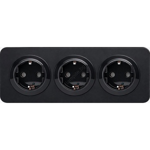 Aigostar - Стенна розетка с рамка 3Z SCHUKO 250V/16A черна (AI2775A)