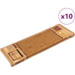 vidaXL Самозалепващи стелки за стълби, 10 бр, 65x21x4 см, бежови