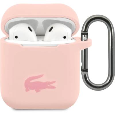 Lacoste Liquid Silicone лъскава калъфка с лого за AirPods 1/2 розова (LCA2SI)