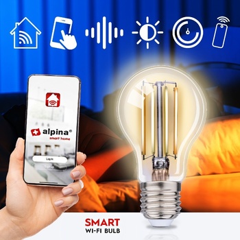 ALPINA Chytrá žiarovka LED WIFI biela stmievateľná E27 860LMED-225449