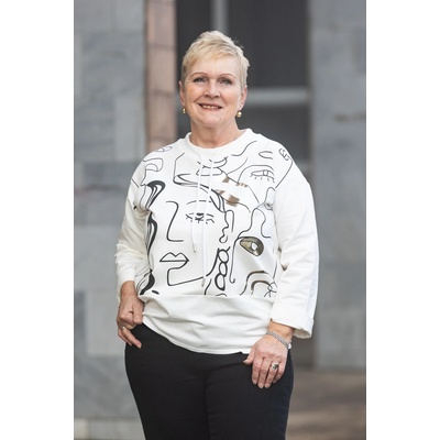 Vzorovaná mikina VISAGE Bílá