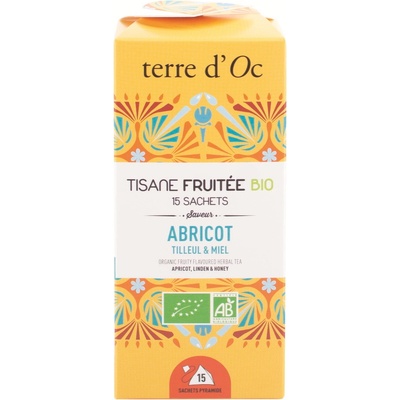 Terre d'Oc Abricot Tilleul & Miel BIO ovocno bylinný čaj 15 čajových sáčků