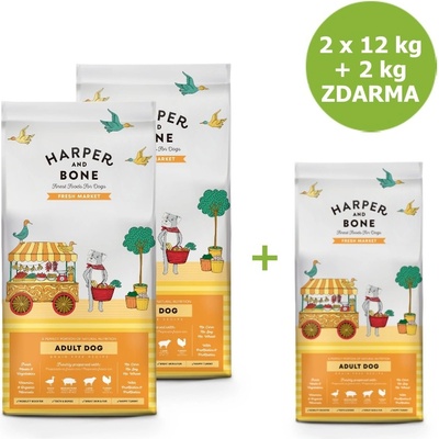 Harper and Bone Adult Large & Medium čerstvé z trhu 2 x 14 kg