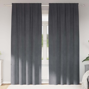 Pure Line Home Кадифени завеси в цвят сив с комбиниран перделък, 2 бр. , 140 x 245 см - zalegloto - 57,89 лв
