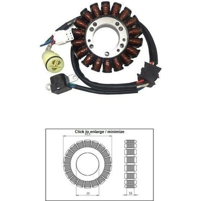 DZE stator (vinutí) alternátoru YAMAHA YFM 250 BRUIN 05-06; YFM 250 BIG BEAR 07-09; YFM 250 BEAR TRACKER 01-05; YFM 660 RAPTOR 01-05 (OEM-5LP-81410-00-00;1P0-H1410-00-00) – Hledejceny.cz