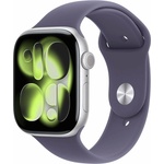 Apple Watch Series 11 42 mm Strieborný hliník s hmlovo fialovým športovým remienkom S/M MEU64WF/A