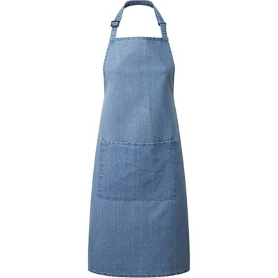 Premier PR 154 Zástěra s laclem a kapsou na břiše blue denim