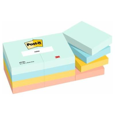 POST-IT Bločky Post-it BEACHSIDE, veľkosť 38x51 mm, 12 bločkov po 100 lístkov