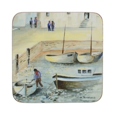 Creative Tops Korkové podložky pod skleničky Cornish Harbour 10,5x10,5 6 ks