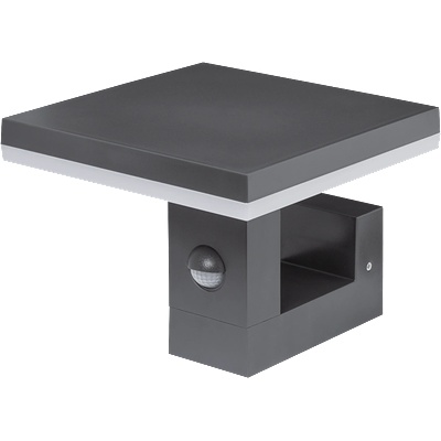 UltraLux Светодиодна лампа със сензор за движение 15W, 4000K, IP65 - за стена, сива (LLPS1540GR)