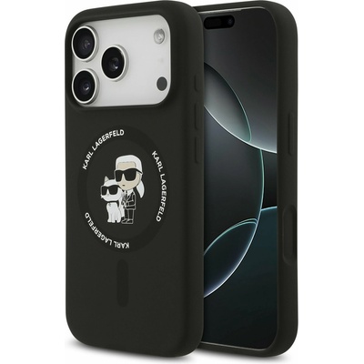KARL LAGERFELD Liquid Silicone Karl and Choupette MagSafe Задний Чехол за iPhone 17 Pro Max Black Karl Lagerfeld | Cheren | МЪЖЕ | UNI