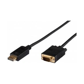 MicroConnect Displayport to VGA Cable 2m Displayport version 1.2, Black Supports (1920 x 1080P)