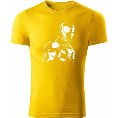 Tričko Iron Man pánske tričko žlté biele