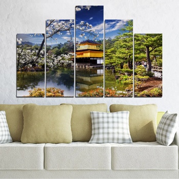 Vivid Home Картини пана Vivid Home от 5 части, Пейзаж, Канава, 110x65 см, 5-та Форма №0195