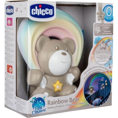Chicco medvídek s projektorem duhy a melodií béžový