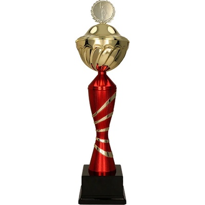 Kovový pohár s poklicí Zlato-červený 26 cm 10 cm