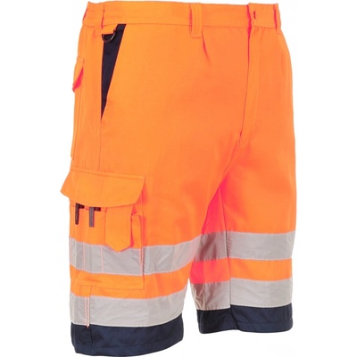 Portwest L043 Hi Vis Ľahké reflexné kraťasy oranžová modrá