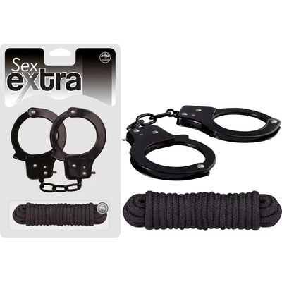 Въже за робство и метални белезници - Metal Cuffs & Love Rope Black (NMC0002374)