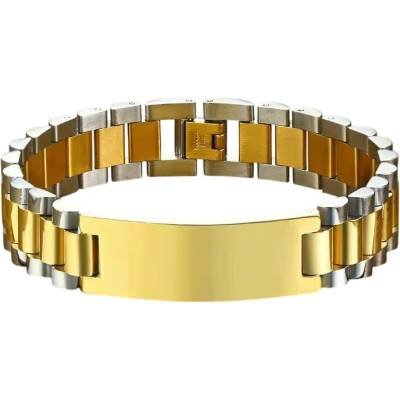 HARAHU Мъжка гривна ax-38440 - Златна / Сребърна / 21см / 12мм kp38440 (ax-38440)