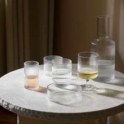 Ferm Living Jídelní mísa Ripple čirá 12 cm 4 ks