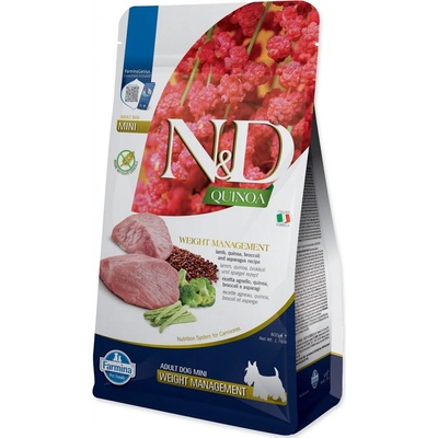 N&D Quinoa Dog Adult Mini Grain Free Weight Management Lamb Broccoli & Asparagus 0,8 kg