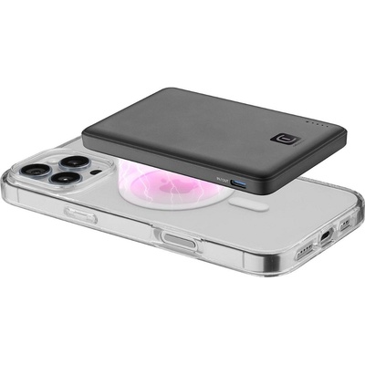 Cellularline Външна батерия Cellularline Power Bank MagSafe 5000mAh, 7.5W (PBNEWMAG5000K)