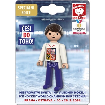 Efko Igráček Fanoušek MS v hokeji 2024 bílý dres figurka