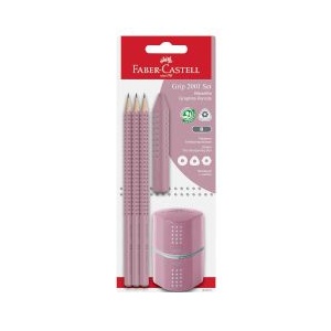 Faber-Castell Моливи 3 броя с гума и острилка