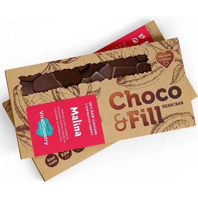 Choco & Fill plněná čokoláda 65 % Malina 100 g