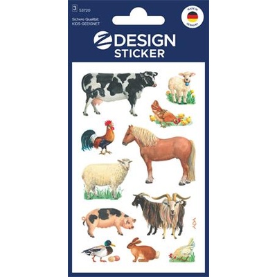 Avery zweckform Стикер, хартия, 3 листа, 76x120 mm, AVERY ZWECKFORM, "Z-Design No. 53720", домашни любимци (53720)