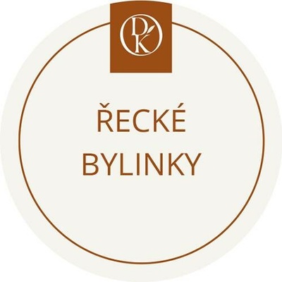Davídkovo koření Etiketa Řecké bylinky béžová průměr 4,5 cm 1 ks