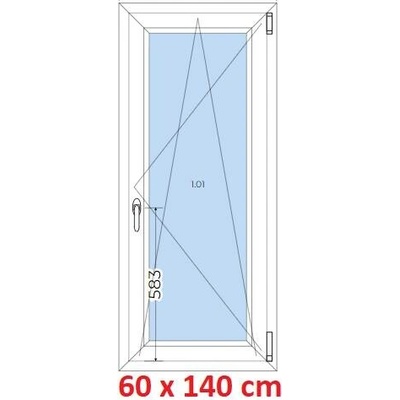 Soft Plastové okno 600 x 1400 mm, otevíravé a sklopné, Antracit krupička/Antracit krupička