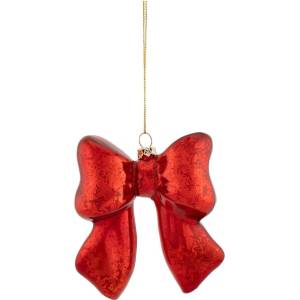 Sass & Belle Стъклена Коледна украса 3, 5 cm Bow - Sass & Belle (DROPXM164)