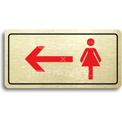 ACCEPT Piktogram WC ŽENY VLEVO - zlatá tabulka - barevný tisk