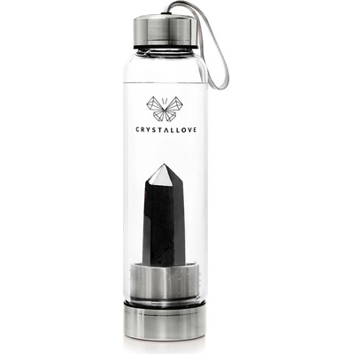 Crystallove Bottle Black Obsidian fľaška na vodu 550 ml