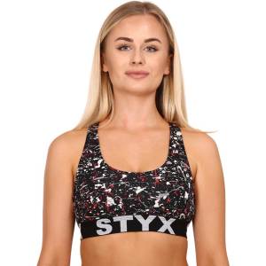 Styx Дамски спортен бюстгалтер Styx sport art Jáchym Styx | Cheren Byal Mnogotsveten | ЖЕНИ | L