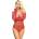 Мрежесто боди със скъпоценни камъни - Fishnet Body Red S/M/L (D-241379)