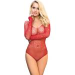 Мрежесто боди със скъпоценни камъни - Fishnet Body Red S/M/L (D-241379)