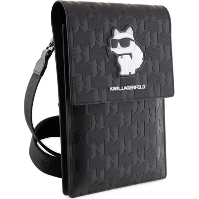 Karl Lagerfeld Saffiano Monogram Choupette NFT taška na telefón, čierne