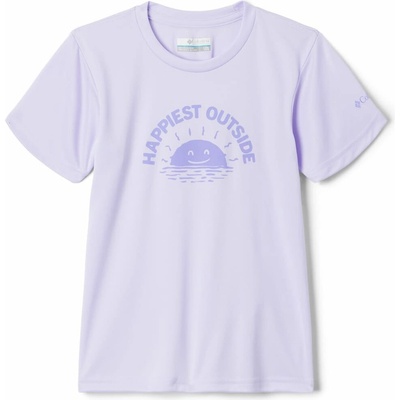 Columbia Fork Stream Short Sleeve Graphic Shirt Purple Tint Happier Outside