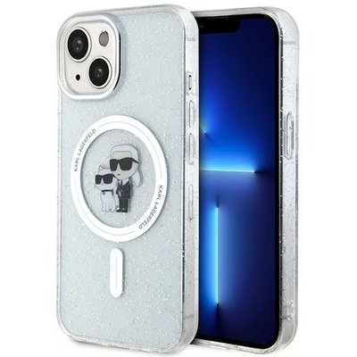 KARL LAGERFELD KLHMP15SHGKCNOT iPhone 15 6, 1" прозрачен твърд калъф Karl&Choupette Glitter MagSafe (KLHMP15SHGKCNOT)