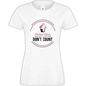 Image 1 of Дамска бяла тениска Christmas calories 2