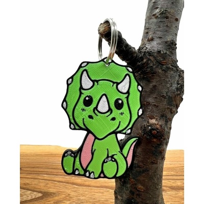 Prívesok na kľúče FlukoLand 3D Triceratops Green