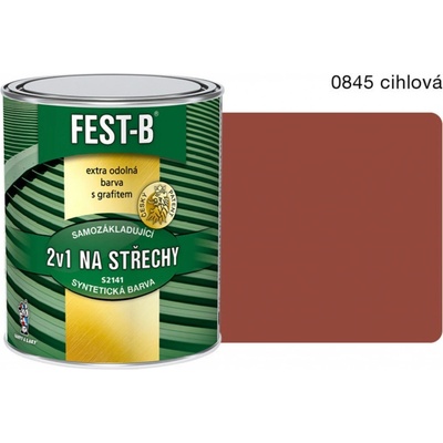 Barvy A Laky Hostivař FEST-B S2141, antikorozní nátěr na železo 0845 cihlový, 2,5kg