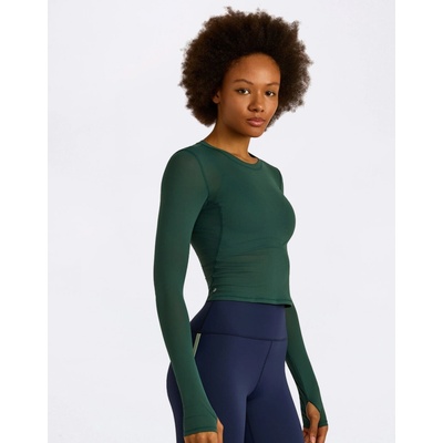 Organic Basics Active Mesh Long Sleeve Tee Deep Forest