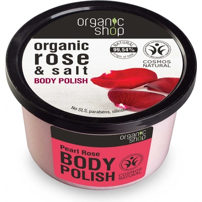 Organic Shop telový peeling Ružové perly 250 ml