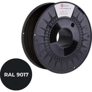 C-Tech 3DF-P-PA61.75-9017 3D филамент, PREMIUM LINE, PA6, RAL9017 1, 75mm, 1000g, Транспортно черно (Traffic black) (3DF-P-PA61.75-9017)