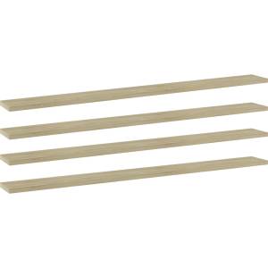 vidaXL Рафтове за етажерка, 4 бр, дъб сонома, 100x10x1, 5 см, ПДЧ (805368)