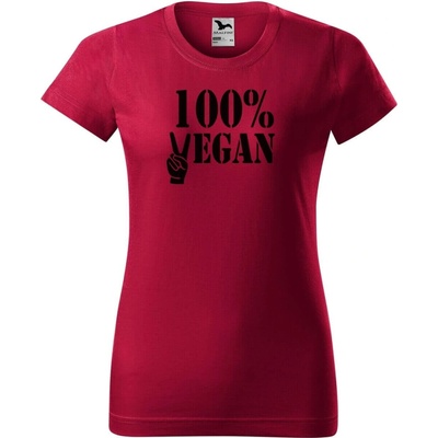 DOBRÝ TRIKO Dámské tričko 100% VEGAN černý potisk Marlboro červená